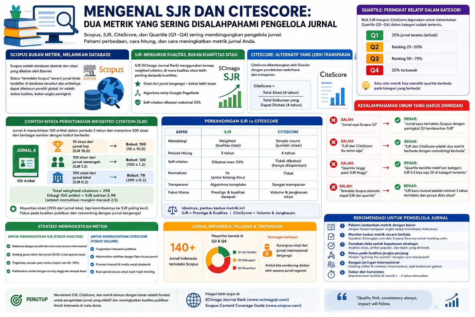 Mengenal SJR dan CiteScore: Dua Metrik yang Sering Disalahpahami Pengelola Jurnal