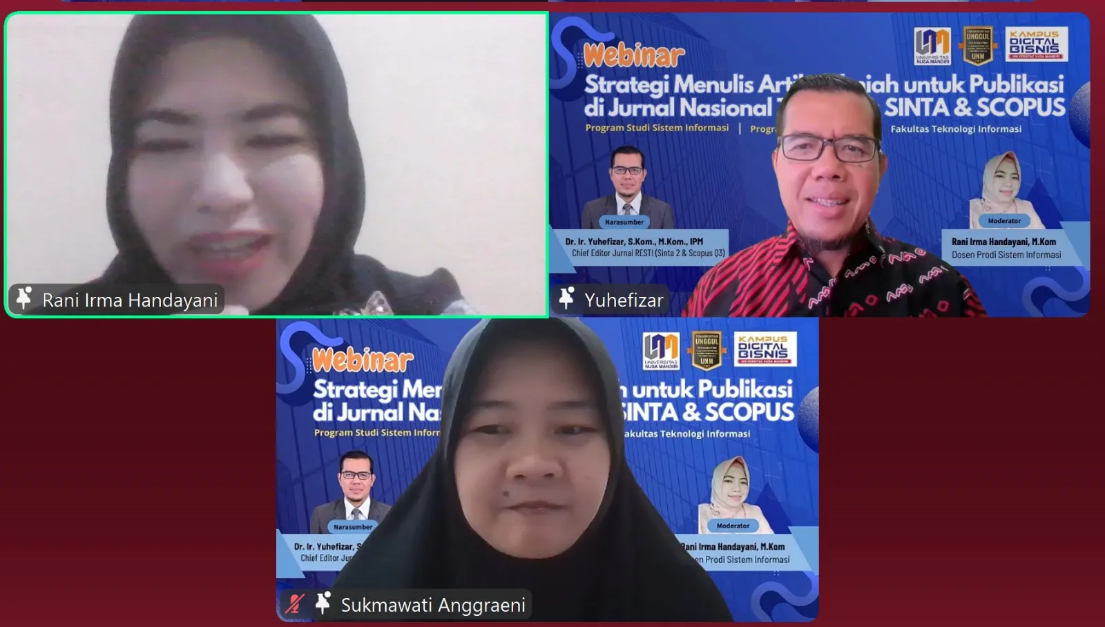 Universitas Nusa Mandiri Gelar Webinar Strategi Menulis Artikel Ilmiah, Yuhefizar Hadir sebagai Narasumber Utama