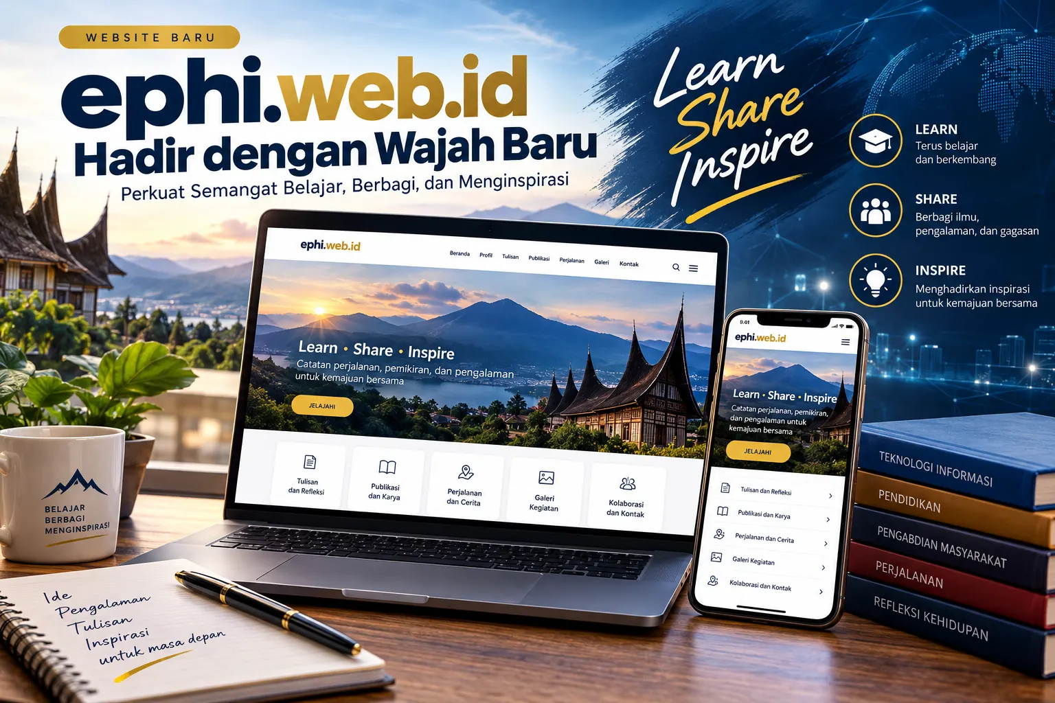 Website ephi.web.id Hadir dengan Wajah Baru, Perkuat Semangat Belajar, Berbagi, dan Menginspirasi