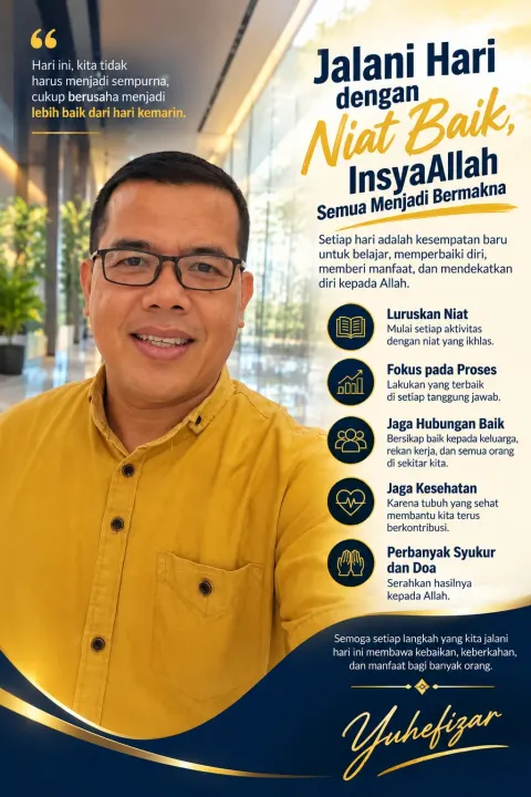 Jalani Hari dengan Niat Baik, Insyaallah Semua Menjadi Bermakna. ✨